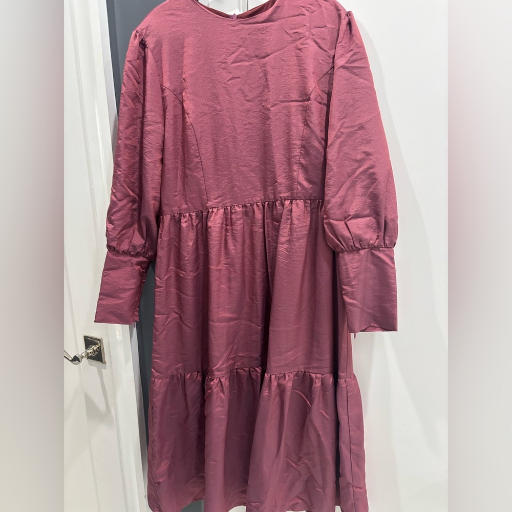 Chic Mauve Long Sleeve Dress